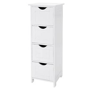 ACAZA Ladekast - badkamer - 4 vakken - 30x82x30 cm - wit