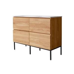 Tikamoon  Nova - Badkamermeubel in massief eiken en keramiek 120 cm