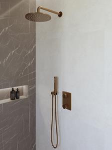 <QuerySet [<AttributeOption: Wiesbaden>]> Caral inbouwthermostaat compleet met hoofddouche 25 cm en staafhanddouche geborsteld brons koper