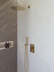 <QuerySet [<AttributeOption: Wiesbaden>]> Caral inbouwthermostaat compleet met hoofddouche 30 cm en staafhanddouche geborsteld messing