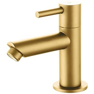 BES LED Toiletkraan - Fonteinkraan - Koudwaterkraan 1/2 - Leoni Crinty - Opbouw - PVD - Geborsteld Goud