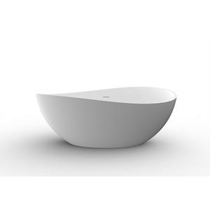 Wiesbaden Vrijstaand Ligbad  Waive 160x95 cm Solid Surface Mat Wit