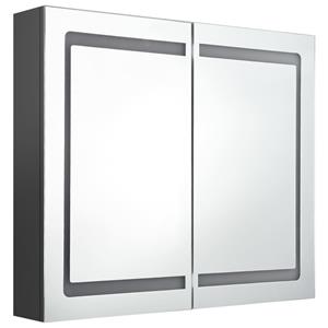 VidaXL Badkamerkast met spiegel en LED 80x12x68 cm grijs