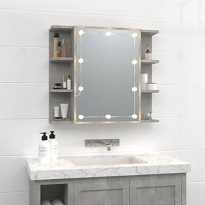VidaXL Spiegelkast met LED-verlichting 70x16,5x60 cm betongrijs