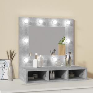 VidaXL Spiegelkast met LED-verlichting 60x31,5x62 cm betongrijs