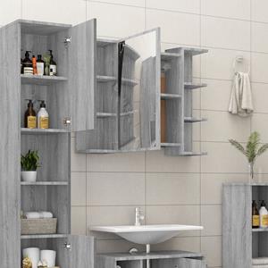 VidaXL Badkamerspiegelkast 80x20,5x64 cm bewerkt hout grijs sonoma