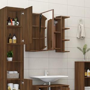 VidaXL Badkamerspiegelkast 80x20,5x64 cm bewerkt hout bruin eikenkleur