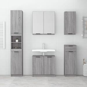 VidaXL Badkamerkast met spiegel 64x20x67 cm grijs sonoma eikenkleurig