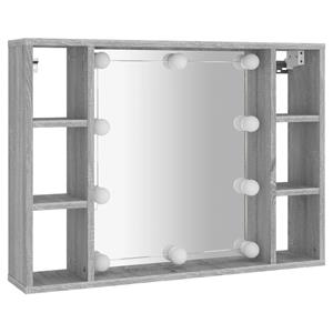 VidaXL Spiegelkast met LED-verlichting 76x15x55 cm grijs sonoma eiken