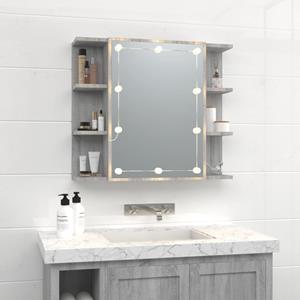 VidaXL Spiegelkast met LED-verlichting 70x16,5x60 cm grijs sonoma
