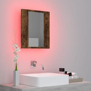 VidaXL Badkamerspiegelkast LED 40x12x45 cm bewerkt hout gerookt eiken