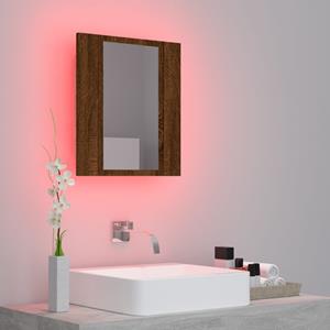 VidaXL Badkamerspiegelkast LED 40x12x45 cm bewerkt hout bruineiken