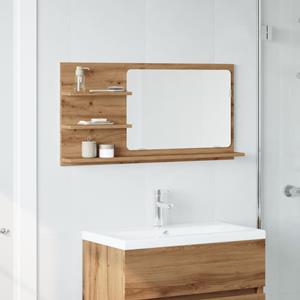 VidaXL Badkamerspiegelkast 90x11x45 cm bewerkt hout artisanaal eiken