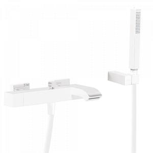 Tres Badmengkraan  Cuadro Exclusive Opbouw Vierkant Korte Gebogen Uitloop Mat Wit