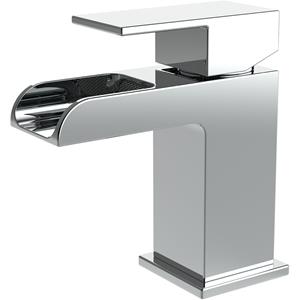 BES LED Wastafelkraan - Wastafelmengkraan - Leoni Waterval - Opbouw - Vierkant - Chroom