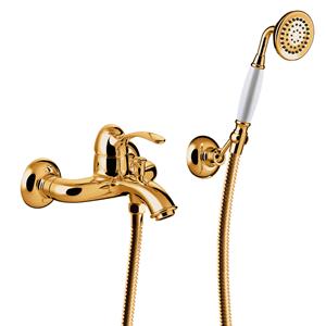 Tres Badmengkraan  Clasic 1 Hendel Incl Handdouche en Doucheslang Goud