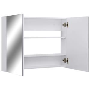 VidaXL Badkamerspiegelkast 80x15x60 cm MDF wit