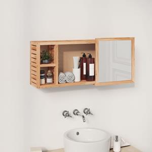 VidaXL Spiegelkast 80x17x34 cm massief walnotenhout