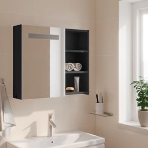 VidaXL Badkamerkast met spiegel en LED 60x13x52 cm grijs