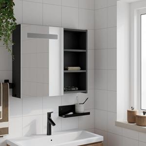 VidaXL Badkamerkast met spiegel en LED 60x13x52 cm zwart
