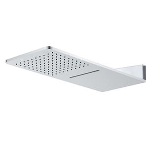 Wiesbaden WandHoofddouche met Waterval - Vierkant - 60x2.5cm - Chroom