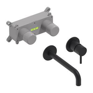 MAY Inbouw Wastafelmengkraan  Stilo Eenhendel Incl. Inbouwbox Mat Zwart PED