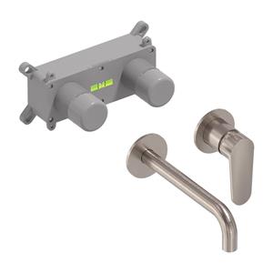 MAY Inbouw Wastafelmengkraan  Forma Eenhendel Incl. Inbouwbox Geborsteld Nickel PVD