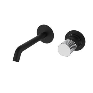 GRB Inbouw Wastafelkraan  Aura Mengkraan met Clickwaste 20 cm Messing Zwart