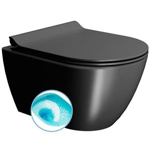 Sapho Wand Toilet Swirlflush  Pura 36x50 cm Mat Zwart