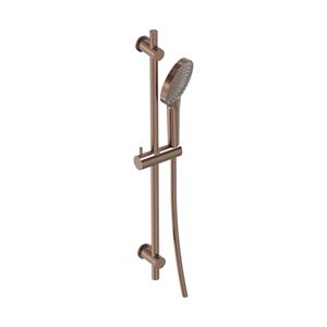 MAY Glijstangset  Met 3-Standen Handdouche, Doucheslang en Glijstang 70 cm Geborsteld Mat Koper PVD
