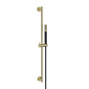 Boss & Wessing Glijstangset BWS Moran Met Staafhanddouche 1 Stand 150 cm Geborsteld Messing/Mat Zwart