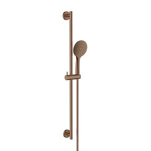 Boss & Wessing Glijstangset BWS Moran Met Handdouche 3 Standen 150 cm Geborsteld Brons Koper