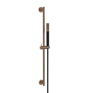 Wiesbaden Glijstangset  Remi Met Staafhanddouche 1 Stand 150 cm Geborsteld Brons Koper/Mat Zwart