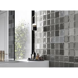 Praxis Wandtegel Zellige - Coal/antraciet – Glanzend - 12x12 Cm – 8,5 Mm - 0,55 M²