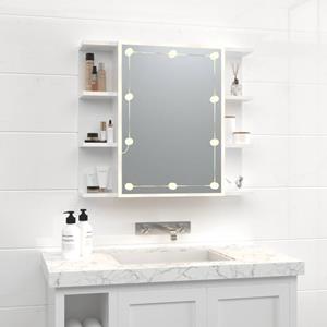 VidaXL Spiegelkast met LED-verlichting 70x16,5x60 cm hoogglans wit