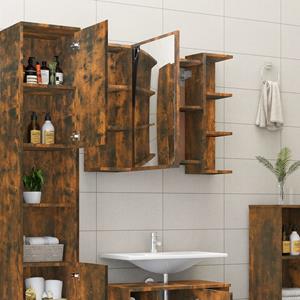 VidaXL Badkamerspiegelkast 80x20,5x64 cm bewerkt hout gerookt eiken