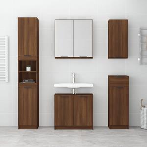 VidaXL Badkamerkast met spiegel 64x20x67 cm bruin eikenkleur
