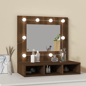 VidaXL Spiegelkast met LED-verlichting 60x31,5x62 cm bruin eikenkleur