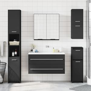 VidaXL Badkamerkast met spiegel 64x20x67 cm bewerkt hout zwart