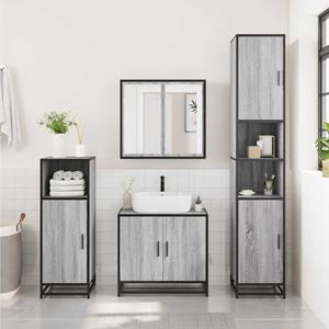 VidaXL Badkamerspiegelkast 65x20x60 cm bewerkt hout grijs sonoma eiken