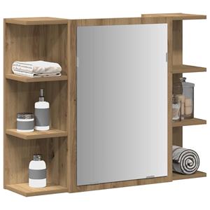 VidaXL Badkamerspiegelkast 80x20,5x64 cm bewerkt hout artisanaal eiken