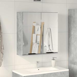 VidaXL Badkamerspiegelkast 64x20x66,5 cm bewerkt hout betongrijs