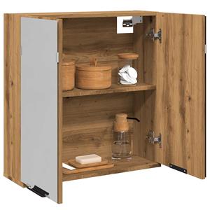 VidaXL Badkamerspiegelkast 64x20x66,5 cm bewerkt hout artisanaal eiken