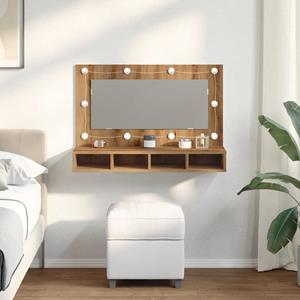 VidaXL Spiegelkast met LED 90x31,5x62 cm artisanaal eikenkleur