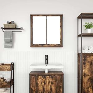 VidaXL Badkamerwandkast met spiegel 60x21x60 cm gerookt eiken