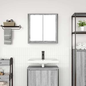 VidaXL Badkamerwandkast met spiegel 60x21x60 cm Sonoma grijs