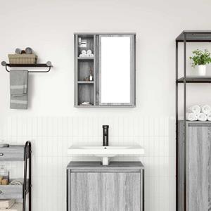 VidaXL Badkamerwandkast met spiegel 50x21x60 cm Sonoma grijs
