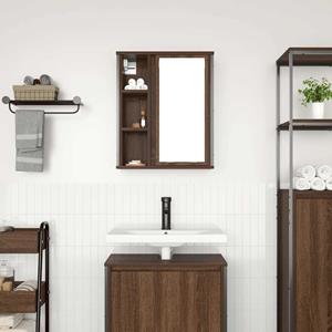 VidaXL Badkamerwandkast met spiegel 50x21x60 cm bruin eikenkleurig