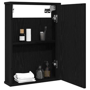 VidaXL Badkamerspiegelkast 42x12x60 cm spaanplaat zwart eikenkleurig