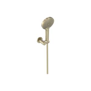 MAY Handdoucheset  3-Standen Handdouche, Verstelbare Wandsteun en Smooth Doucheslang 125 cm Geborsteld Mat Goud PVD